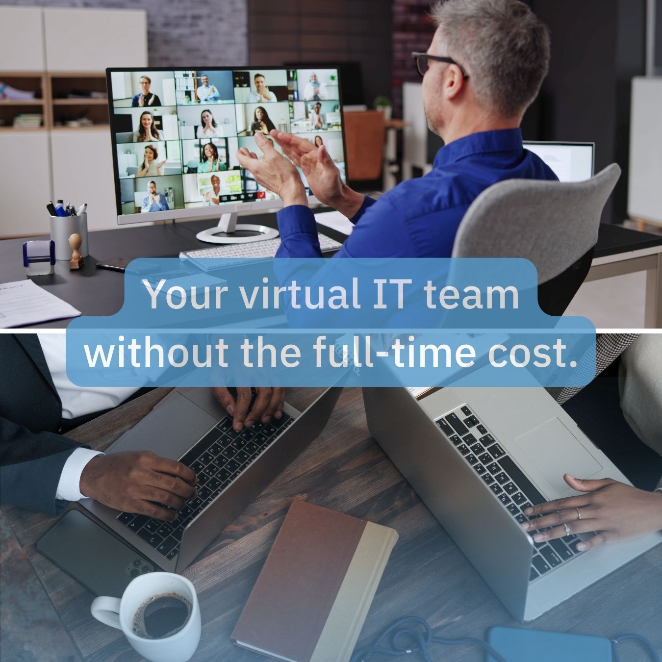 IT professional monitoring cybersecurity dashboard in office